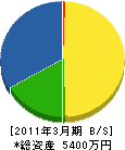 谷勇建設 貸借対照表 2011年3月期