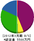 阪和消防 貸借対照表 2012年3月期