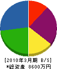 小田電気商会 貸借対照表 2010年3月期