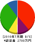 渡辺庭石グリーン 貸借対照表 2010年7月期