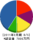 愛伸ポンプ商会 貸借対照表 2011年8月期