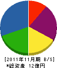 田中電設 貸借対照表 2011年11月期