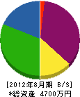 本田電気 貸借対照表 2012年8月期