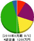 竹内工務店 貸借対照表 2010年8月期