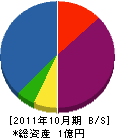 住谷汽缶工業所 貸借対照表 2011年10月期