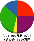 浜田設備工業 貸借対照表 2011年6月期