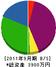 田中汽缶工業 貸借対照表 2011年9月期