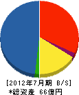 三井造船鉄構エンジニアリング 貸借対照表 2012年7月期