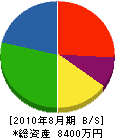 浜崎銃砲火薬店 貸借対照表 2010年8月期