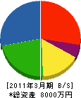 関川設備工業 貸借対照表 2011年3月期