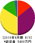 山昭 貸借対照表 2010年4月期