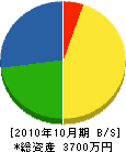 渡邊工業 貸借対照表 2010年10月期 渡邊工業 貸借対照表 2010年10月期