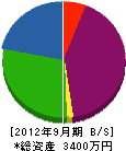 小山田鉄工 貸借対照表 2012年9月期