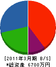 金井田電業 貸借対照表 2011年3月期