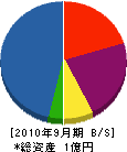 中津組 貸借対照表 2010年9月期