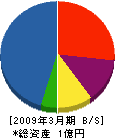 横塚工務店 貸借対照表 2009年3月期