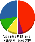 大晃組 貸借対照表 2011年8月期