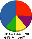 山崎塗装店 貸借対照表 2011年9月期