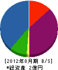 及川鐵工所 貸借対照表 2012年8月期