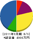 東電気工事 貸借対照表 2011年9月期