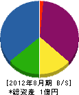 岩田工務店 貸借対照表 2012年8月期