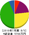 長野信栄工業 貸借対照表 2010年7月期