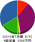山元総合緑化 貸借対照表 2010年7月期