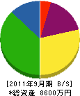 笹田建設 貸借対照表 2011年9月期