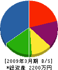 高沢組 貸借対照表 2009年3月期