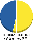 山田建設工業 貸借対照表 2008年12月期
