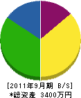 田中設備 貸借対照表 2011年9月期