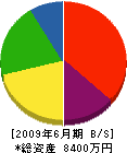 工藤硝子 貸借対照表 2009年6月期