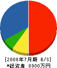 米寿園 貸借対照表 2008年7月期