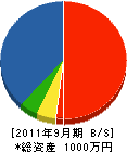 ニシケンホームセンター 貸借対照表 2011年9月期