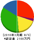京免製疊 貸借対照表 2010年3月期