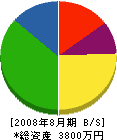 合田塗装工務店 貸借対照表 2008年8月期