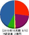 島田工業 貸借対照表 2010年10月期