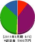 林田エクステリア 貸借対照表 2011年8月期