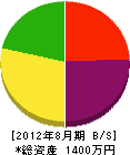 渡辺塗装店 貸借対照表 2012年8月期
