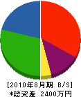 京ヶ瀬電気 貸借対照表 2010年8月期