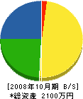 堂瀬組 貸借対照表 2008年10月期