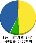 寿造園 貸借対照表 2011年7月期