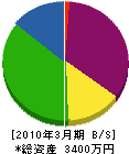 矢島組 貸借対照表 2010年3月期