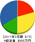 角濱電気工業所 貸借対照表 2011年3月期