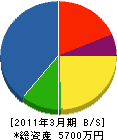 大阪ポンプ製作所 貸借対照表 2011年3月期