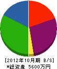 タツノ工芸 貸借対照表 2012年10月期