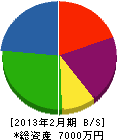 田原配管工業 貸借対照表 2013年2月期