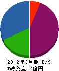 藤崎電設 貸借対照表 2012年3月期