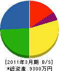 瀬戸内電気工業 貸借対照表 2011年3月期