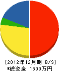 松原組 貸借対照表 2012年12月期